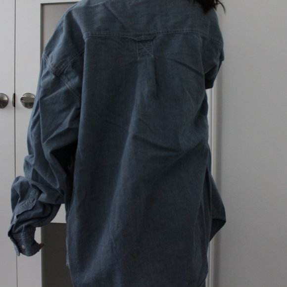 Oversized Blue Men's Button Down - Picture 2 of 6